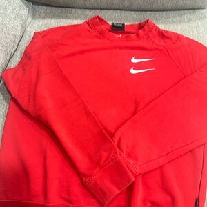 Nike swoosh red sweatshirt